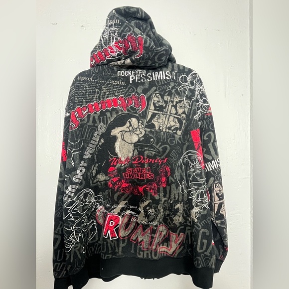 Disney Black and Red Grumpy Dwarf Zip-Up Hoodie - Picture 5 of 6